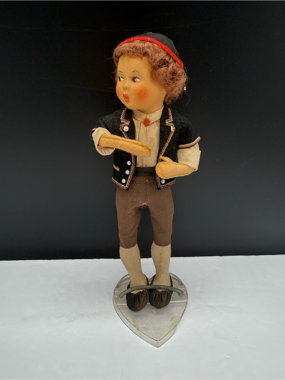 BAITZ WHISTLING BOY DOLL AUSTRIA Original Traditional Costume Detailed Approx 9”